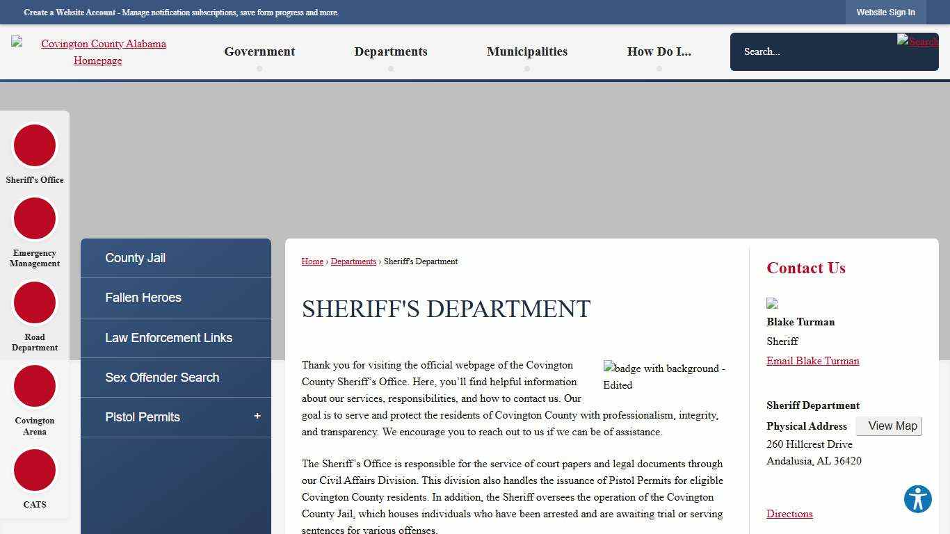 Sheriff's Department | Covington County, AL